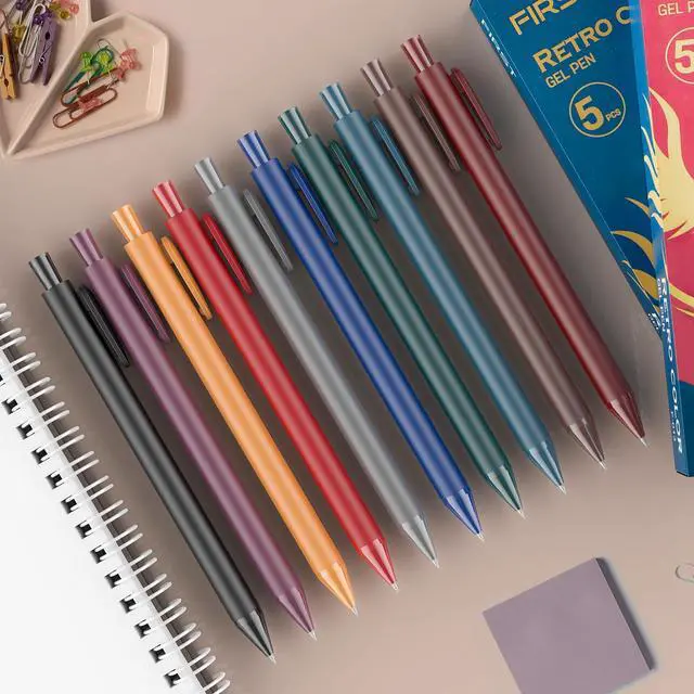 Alt view image 7 of 7 - Retractable Colored Gel Pens 0.5MM Fine Point, 10 Vintage Assorted Color Ink Pen Set, Cute Colorful Aesthetic Ballpoint Pen for Writing, Journaling, Note-Taking (Vintage)