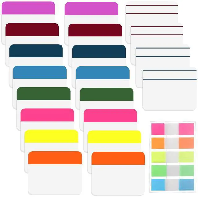 Main image of 500 PCS Sticky Index Tabs, File Index Tabs, Colored Page Markers Repositionable Tags, Writable and Repositionable File Tab Flags, Self Adhesive Tape Flags for Books, Binders, Notebook (Multicolor, 11