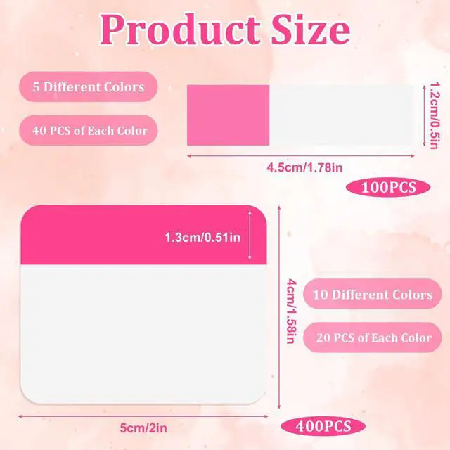 Alt view image 2 of 7 - 500 PCS Sticky Index Tabs, File Index Tabs, Colored Page Markers Repositionable Tags, Writable and Repositionable File Tab Flags, Self Adhesive Tape Flags for Books, Binders, Notebook (Multicolor, 11
