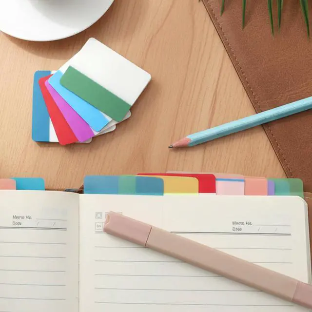 Alt view image 6 of 7 - 500 PCS Sticky Index Tabs, File Index Tabs, Colored Page Markers Repositionable Tags, Writable and Repositionable File Tab Flags, Self Adhesive Tape Flags for Books, Binders, Notebook (Multicolor, 11