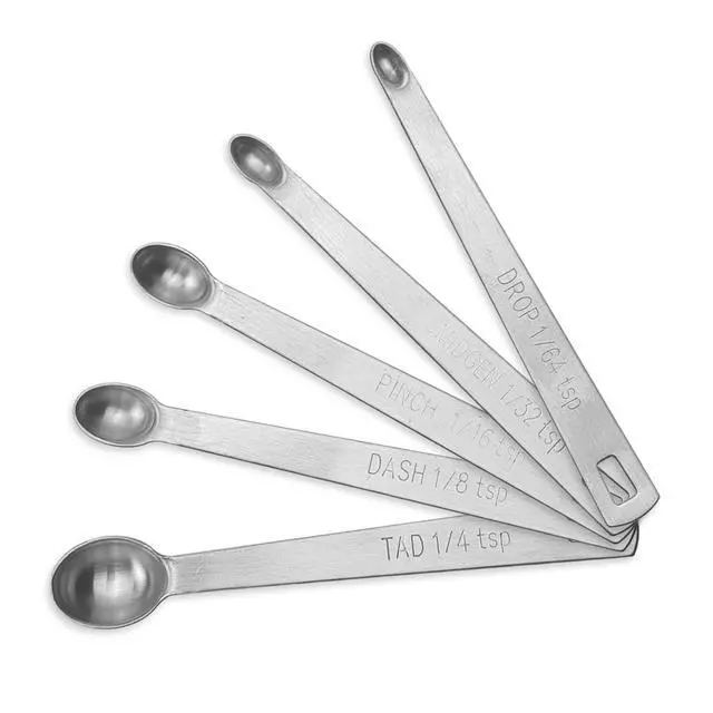 Main image of Measuring Spoons, Duty Stainless Steel Measuring Spoons, Small Spoon Set of 5 Includes 1/4 tsp 1/8 tsp 1/16 tsp 1/32 tsp 1/64 tsp for Cooking Baking (1)