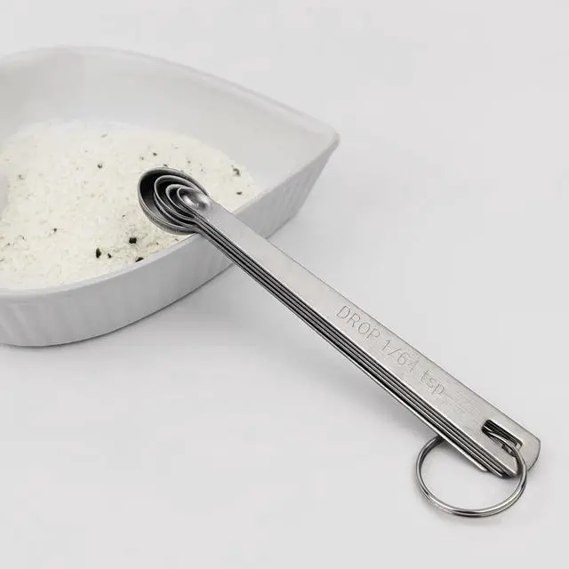 Alt view image 5 of 7 - Measuring Spoons, Duty Stainless Steel Measuring Spoons, Small Spoon Set of 5 Includes 1/4 tsp 1/8 tsp 1/16 tsp 1/32 tsp 1/64 tsp for Cooking Baking (1)