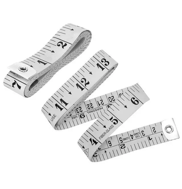 Alt view image 2 of 7 - Measuring Tape 2 Pack 60 Inch / 150 cm Dual-Sided Body Tape Measure for Sewing, Tailoring, Weight Loss & Body Measurement Flexible Inch & cm (White)