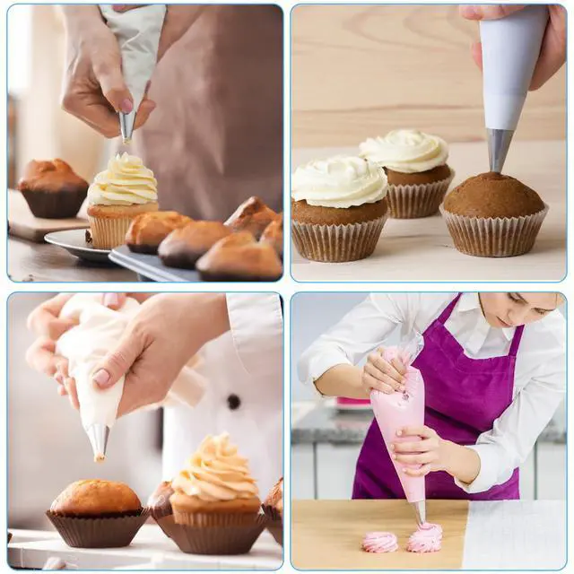 Alt view image 5 of 7 - 10 Pcs Round Piping Tips Set, Stainless Steel Icing Tips Cupcake Frosting Nozzles Small Cake Decorating Piping Tip Cake Writing Icing Tool Pastry Dispensers Supplies for Baking Cookies Puff Cream