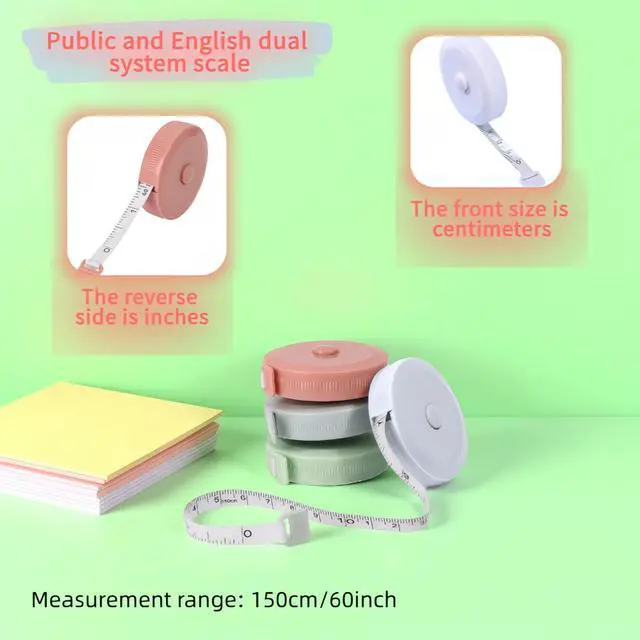 Alt view image 5 of 7 - Measuring Tape Set,4-Pack Soft Tape Measure/Auto-Retracting, 60" 150cm Flexible Sewing Tailor Tape, Body Measuring Tape for Body & Fabric, Dual Scale with Inches & Centimeters