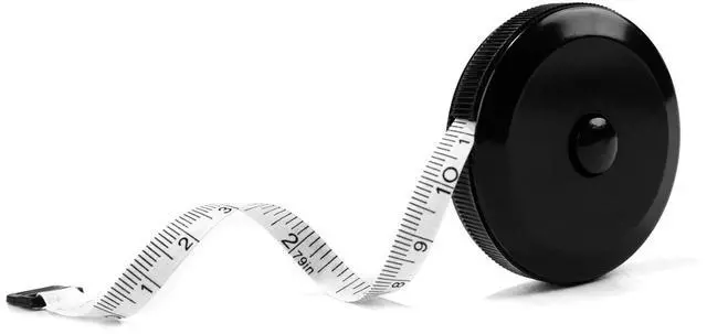 Main image of 1 Pack Soft Tape Measure Retractable Measuring for Body Fabric Sewing Tailor,Black Sewing Tape Measures,Small Push ButtonDouble Scales Rulers 79-inch 2 Meter(Black White)