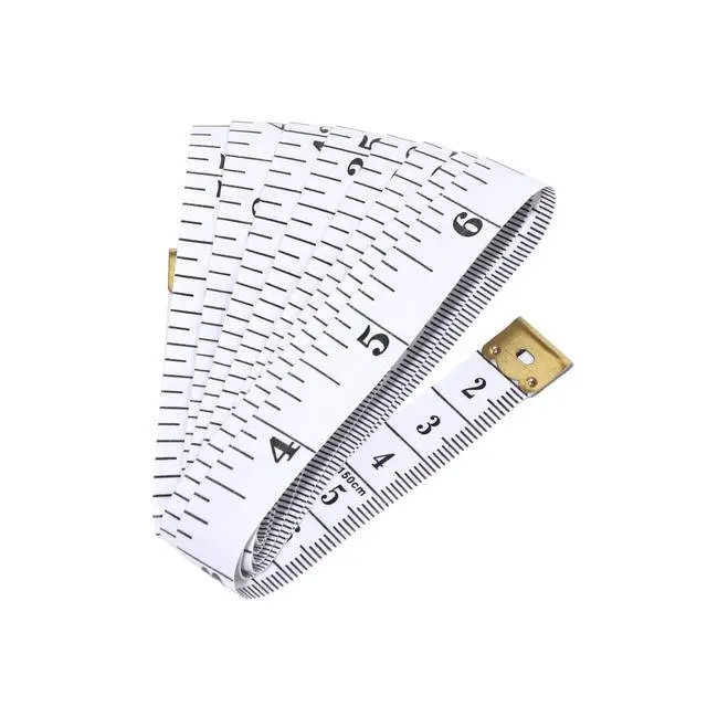 Alt view image 4 of 7 - 2-Pack Flexible Body Tape Measure with Dual Scale for Sewing & Weight Loss, Soft Vinyl Ruler with Centimeter on Reverse Side 60-inch (White)
