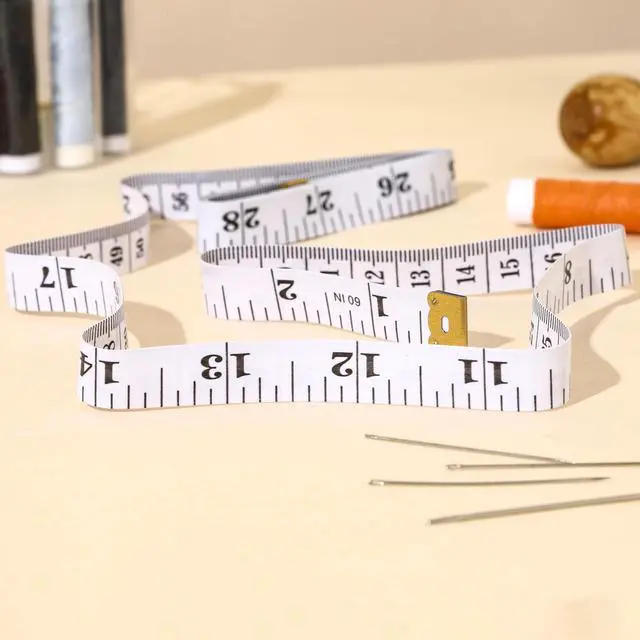 Alt view image 5 of 7 - 2-Pack Flexible Body Tape Measure with Dual Scale for Sewing & Weight Loss, Soft Vinyl Ruler with Centimeter on Reverse Side 60-inch (White)