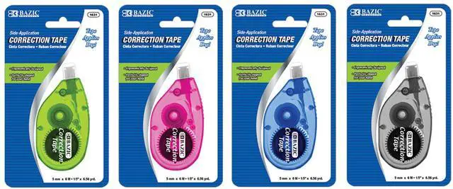 Main image of Tape 5 mm x 236", Mini Instant Corrections, Easy to Use Applicator Tapes Roller White Out for Office School & Home, 1 Unit, Random Color