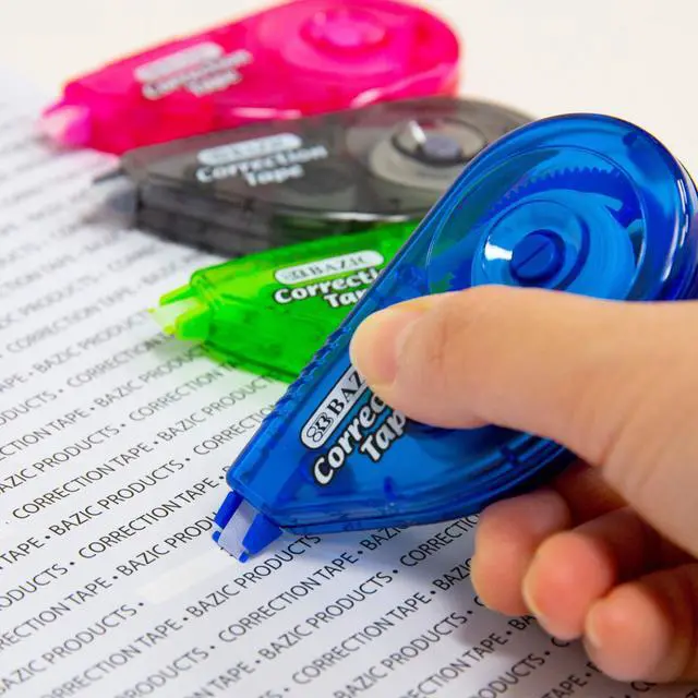 Alt view image 5 of 6 - Tape 5 mm x 236", Mini Instant Corrections, Easy to Use Applicator Tapes Roller White Out for Office School & Home, 1 Unit, Random Color