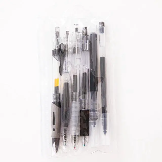 Alt view image 3 of 7 - 6 Pcs Black Ink Retractable Pens Gel Ink Pens 0.5mm Smooth Writing Pen Rolling Ball Pen for Girls Boys Women Men Office School Supplies (Black)