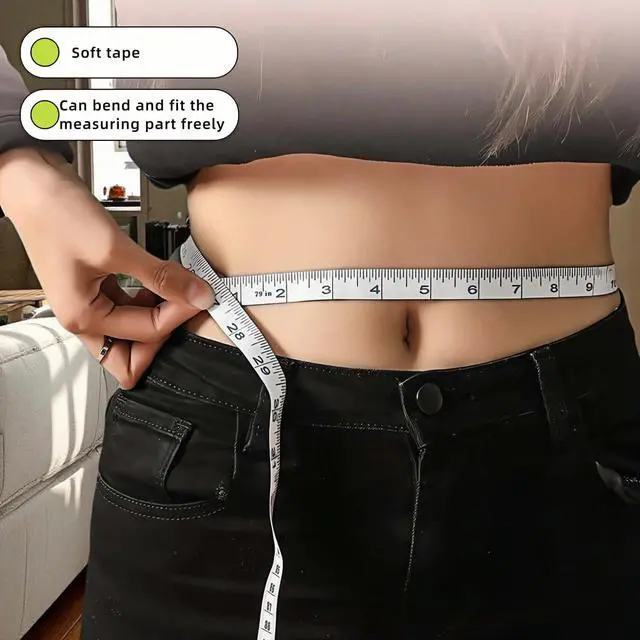Alt view image 2 of 7 - Soft Measuring Tape, 60 Inch/150 cm Double-Sided, Flexible Vinyl Body Measuring Tape for Sewing and Body Measurements, White 2-Pack