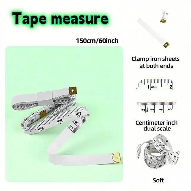 Alt view image 4 of 7 - Soft Measuring Tape, 60 Inch/150 cm Double-Sided, Flexible Vinyl Body Measuring Tape for Sewing and Body Measurements, White 2-Pack