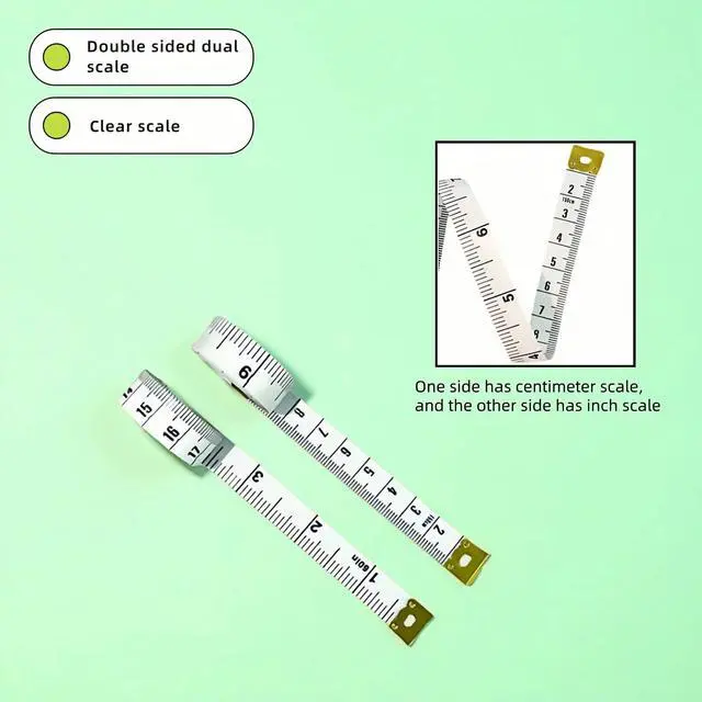 Alt view image 6 of 7 - Soft Measuring Tape, 60 Inch/150 cm Double-Sided, Flexible Vinyl Body Measuring Tape for Sewing and Body Measurements, White 2-Pack