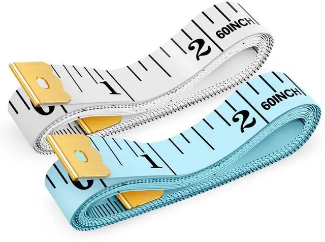 Main image of Tape Measure, iBayam Soft Ruler 60-Inch Double-Sided Measuring Tape or Body Weight Loss Fabric Sewing Tailor Cloth Vinyl Measurement Craft Supplies, 2-Pack White, Blue
