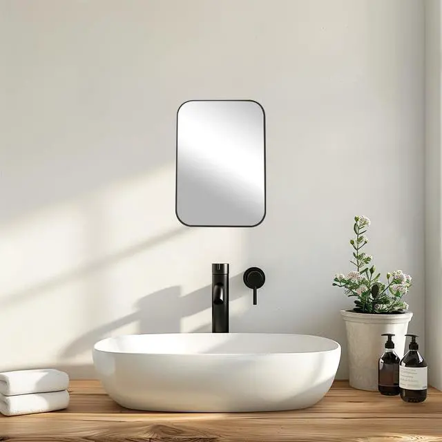 Alt view image 6 of 6 - 8 Inch Desktop Makeup Mirror, Foldable Portable Princess Mirror with Stand,Table Desk Standing Cosmetic Mirror Wall Hanging Dual-Purpose Square Black