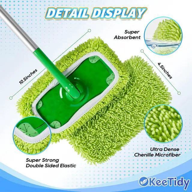 Alt view image 3 of 7 - Reusable Microfiber Mop Pads Compatible with Swiffer Sweeper Mop
