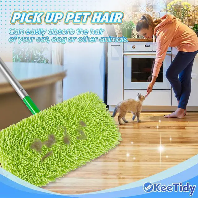 Alt view image 4 of 7 - Reusable Microfiber Mop Pads Compatible with Swiffer Sweeper Mop