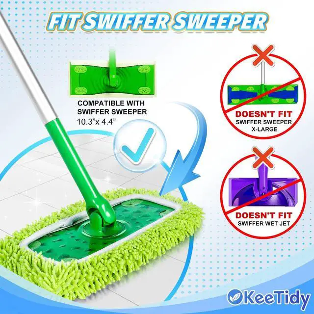 Alt view image 2 of 7 - Reusable Microfiber Mop Pads Compatible with Swiffer Sweeper Mop