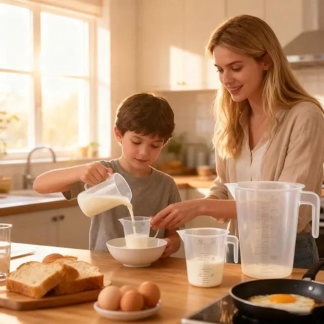 Alt view image 4 of 7 - Multi-Purpose Measuring Cup Set - 1/2 Cup BPA-Free Unbreakable Plastic - Stackable Dishwasher Safe - Liquid/Solid Measurement - Kitchen Essential