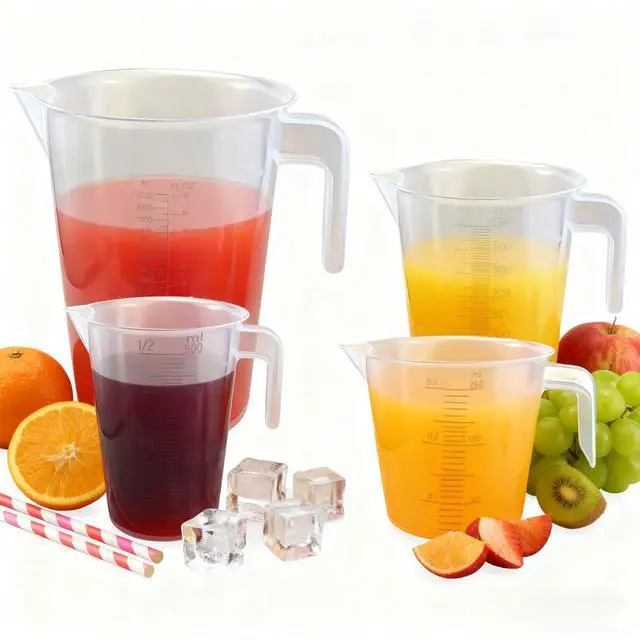 Alt view image 3 of 7 - Multi-Purpose Measuring Cup Set - 1/2 Cup BPA-Free Unbreakable Plastic - Stackable Dishwasher Safe - Liquid/Solid Measurement - Kitchen Essential