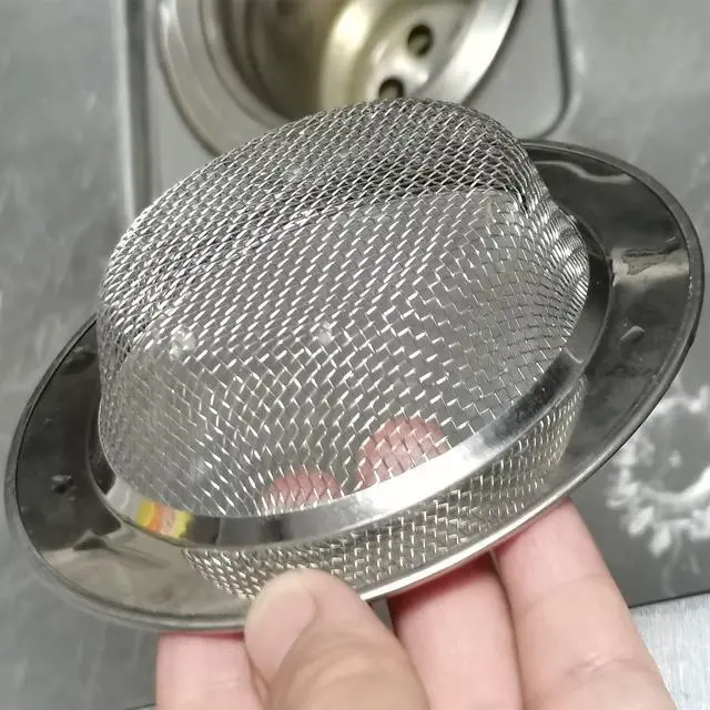 Alt view image 7 of 7 - 4.5 Inch Stainless Steel Sink Drain Strainer Kitchen Sink Strainer Catches Food Debris & Hair Fine Mesh Rustproof Filter Basket for Standard Kitchen Sinks, Easy Clean