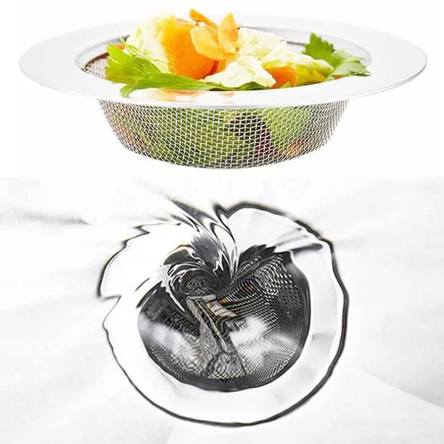 Alt view image 5 of 7 - 4.5 Inch Stainless Steel Sink Drain Strainer Kitchen Sink Strainer Catches Food Debris & Hair Fine Mesh Rustproof Filter Basket for Standard Kitchen Sinks, Easy Clean