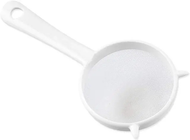 Main image of Small White Mesh Kitchen Sifter - Plastic Mesh Strainers Sieve,Colanders and Sieve with Handle for Tea Pasta Flour Rice Fruits Vegetable, Food Strainers