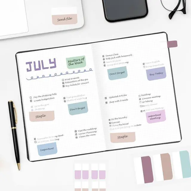 Alt view image 6 of 7 - Sticky Index Tabs, 480 Pcs Colored Repositionable Page Markers