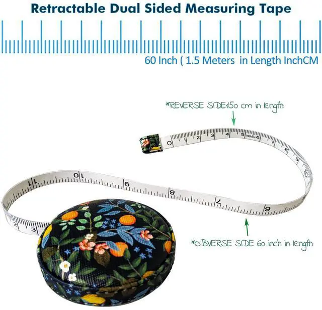 Alt view image 2 of 7 - Tape Measure Measuring Tape for Body Tailor Cloth Fabric Sewing Knitting Craft Weight Loss Measurements Retractable 60-inch 1.5 Meter Push Button Dual Sided Tape Measure