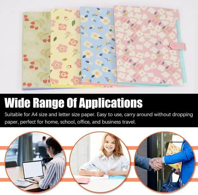 Alt view image 7 of 7 - Folder Organizer Expanding File Folder Patternted - Accordion Document Organizer with 6 Pockets and Labels, Waterproof A4/Letter Size for School Office Home (Green Floral)
