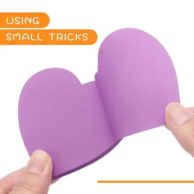 Alt view image 5 of 7 - Heart Shape Sticky Notes 6 Color Bright Colorful Sticky Pad 75 Sheets/Pad Self-Sticky Note Pads
