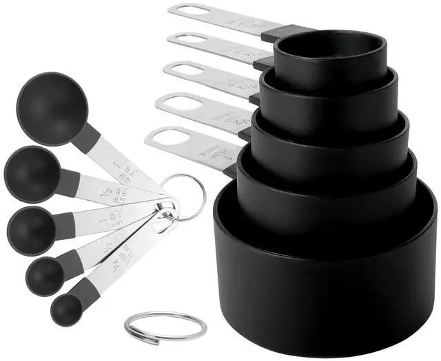 Main image of Measuring Cups and Spoons Set, 10-Piece, black