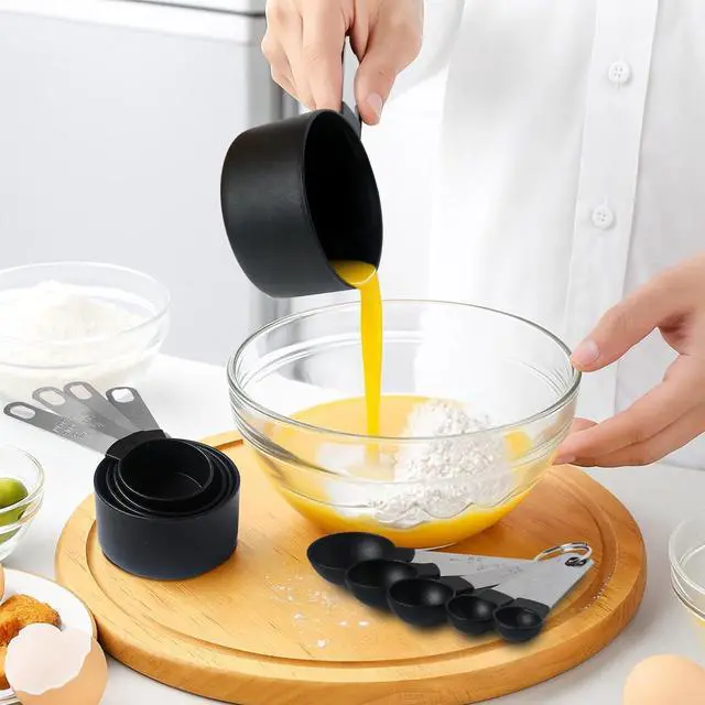 Alt view image 2 of 6 - Measuring Cups and Spoons Set, 10-Piece, black