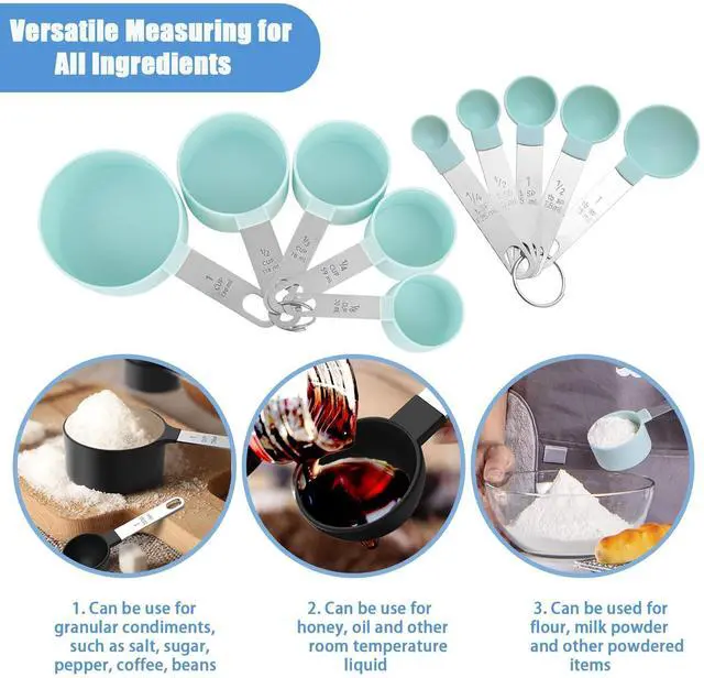 Alt view image 4 of 6 - Measuring Cups and Spoons Set, 10-Piece, black