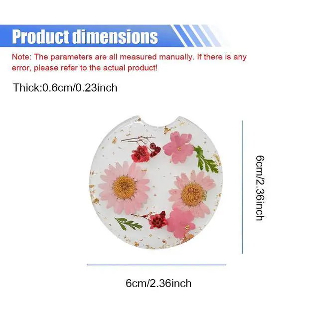 Alt view image 2 of 6 - 2PCS Flower Car Cup Holder Coasters, 2.36 Inch Resin Non-Slip Auto Interior Cupholder Insert Decoration, Cute Natural Floral Drink Coasters Accessories for Women & Men (Pink)