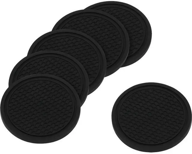 Main image of Car Cup Coaster 6PCS Universal Silicone Non-Slip Drink Holder Inserts for Car Interior Decorative Anti-Spill Coaster Set for Auto, Home, Office Use