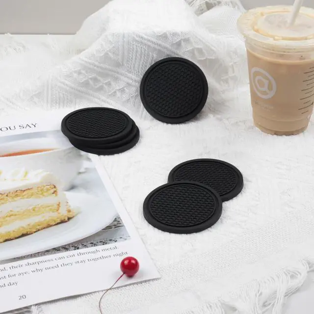 Alt view image 7 of 7 - Car Cup Coaster 6PCS Universal Silicone Non-Slip Drink Holder Inserts for Car Interior Decorative Anti-Spill Coaster Set for Auto, Home, Office Use