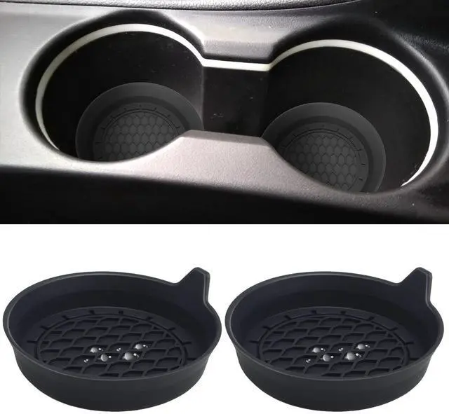 Main image of 2 PCS Car Cup Coasters, Universal Cup Holder Coaster for Car, Car Accessories Interior for Women and Man, Bling CupHolders Insert for Women Non-Slip Silicone Car Cup Holder Coasters