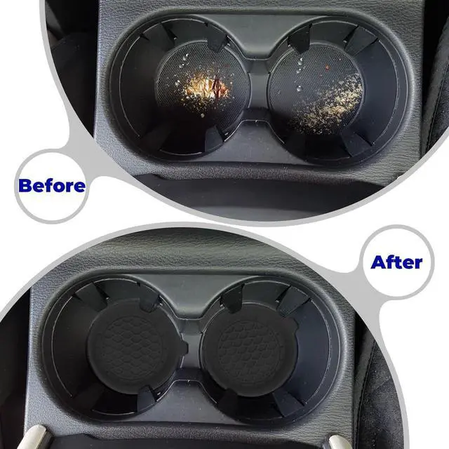 Alt view image 4 of 7 - 2 PCS Car Cup Coasters, Universal Cup Holder Coaster for Car, Car Accessories Interior for Women and Man, Bling CupHolders Insert for Women Non-Slip Silicone Car Cup Holder Coasters