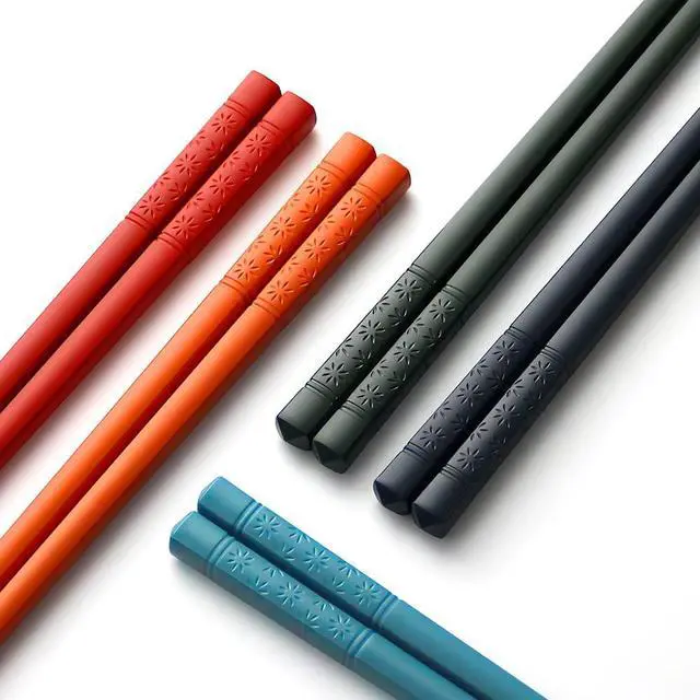 Alt view image 2 of 7 - Chopsticks, 5 Pairs Fiberglass Chopsticks - Reusable Multicolor,Dishwasher Safe, Non-Slip,Japanese style-9.5 Inch