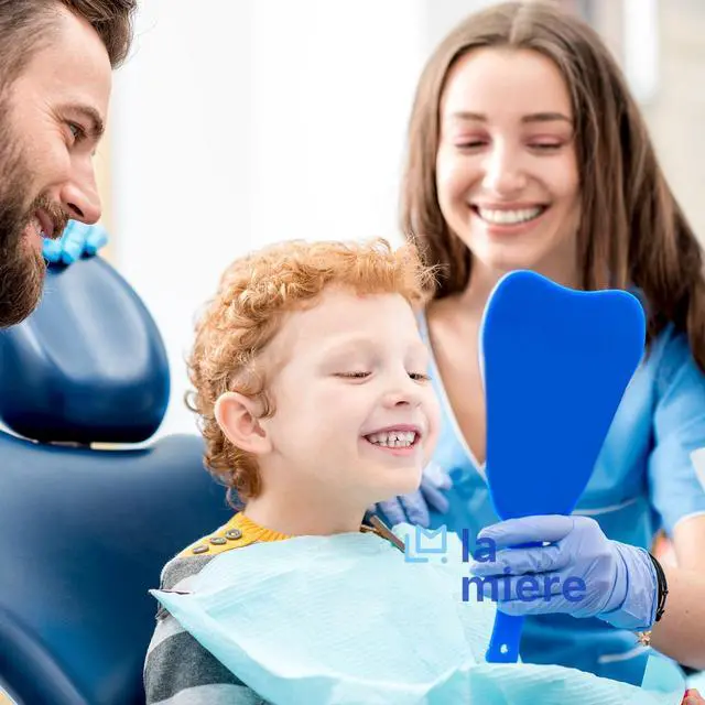 Alt view image 4 of 4 - Tooth Shaped Mirror - Handheld Dental Mirror with Handle, Lightweight and Smooth, Blue