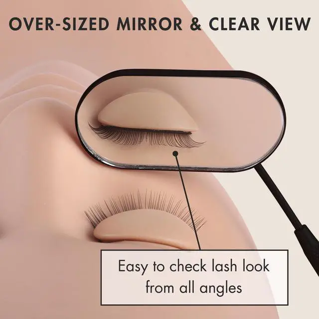 Alt view image 2 of 7 - Lash Mirror Extra Large Makeup Mirror for Eyelash Extensions Detachable Stainless Steel Square Round Lash Extension Accessories(Black)