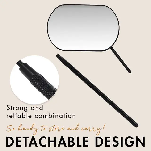 Alt view image 4 of 7 - Lash Mirror Extra Large Makeup Mirror for Eyelash Extensions Detachable Stainless Steel Square Round Lash Extension Accessories(Black)