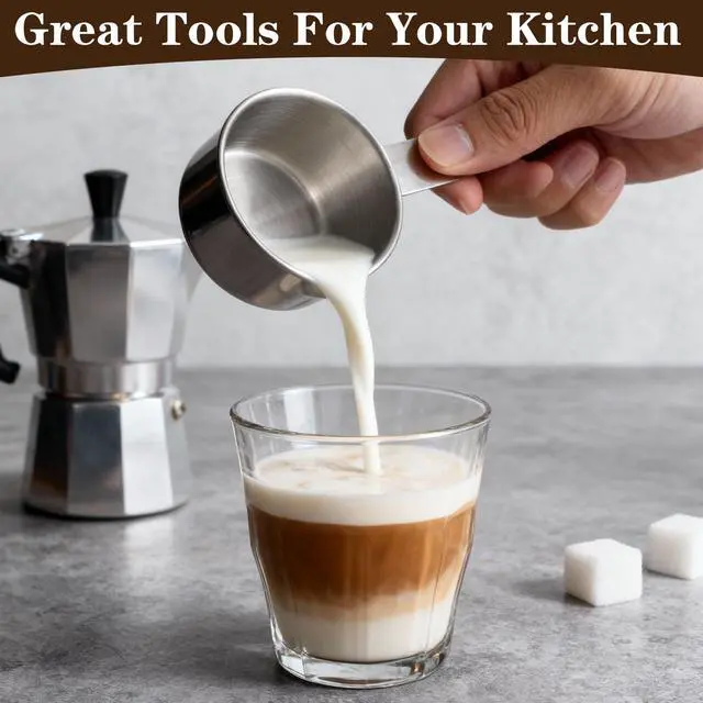 Alt view image 6 of 7 - 4 Pcs Stainless Steel Measuring Cup, 1, 1/2, 1/3, 1/4 Cup - 250, 125, 80, 60ml Metal Measuring Cups Scoop, Comfortable Hand Feeling Measurings Scoops for Coffee Cooking Baking Kitchen, Dishwasher Safe