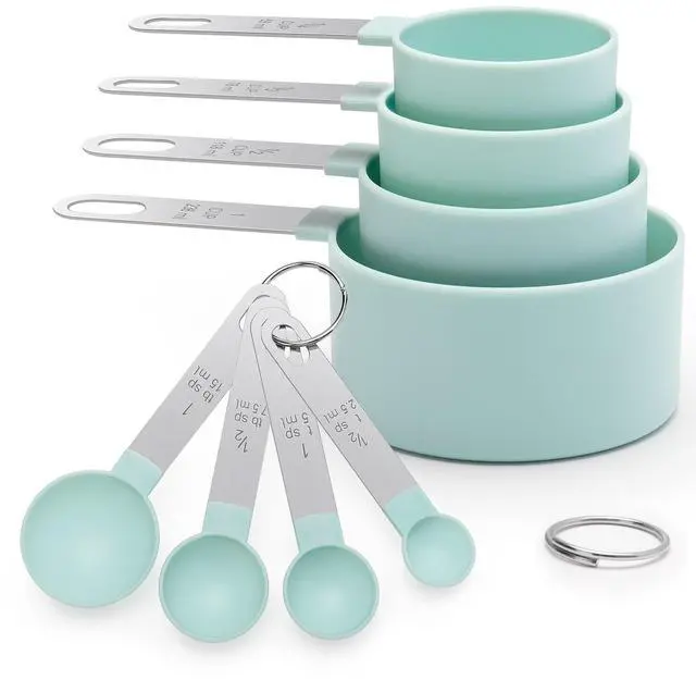 Main image of Measuring Cups and Spoons Set of 8 Pieces, nesting measuring cups for Measuring Dry or Liquid Ingredients, Stainless Steel Handle, Kitchen Gadgets for Cooking & Baking