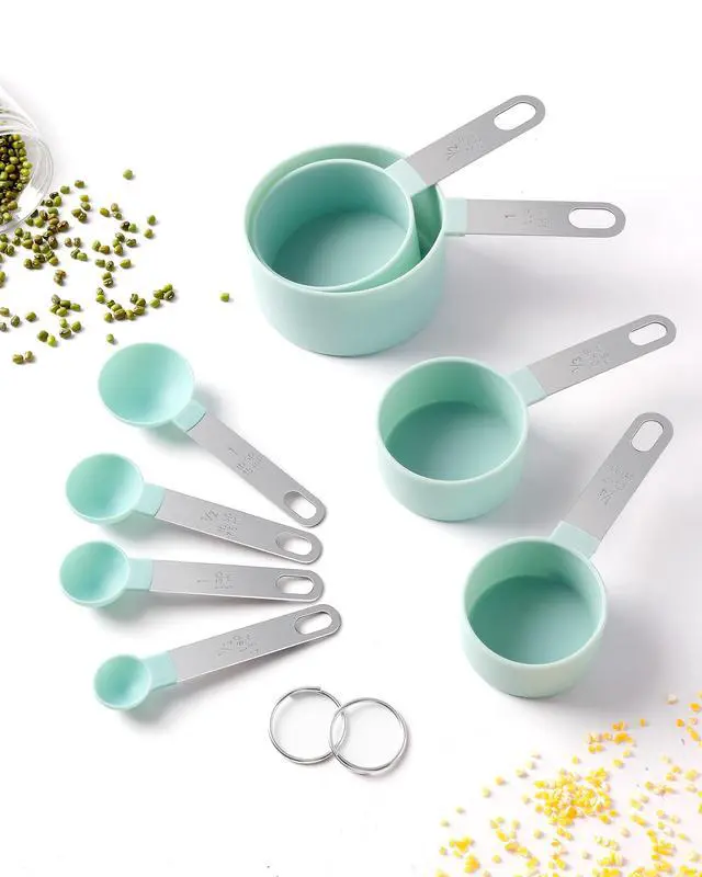 Alt view image 3 of 7 - Measuring Cups and Spoons Set of 8 Pieces, nesting measuring cups for Measuring Dry or Liquid Ingredients, Stainless Steel Handle, Kitchen Gadgets for Cooking & Baking