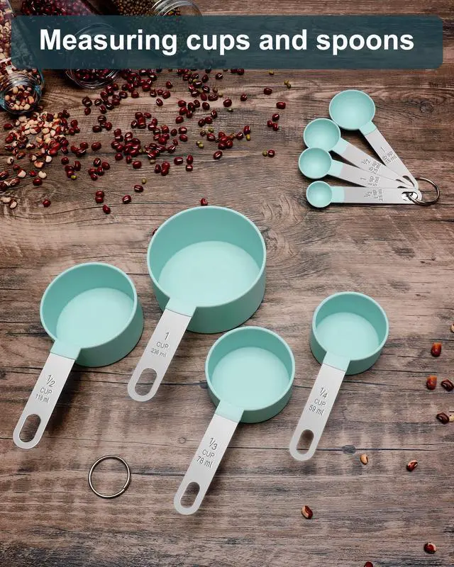 Alt view image 7 of 7 - Measuring Cups and Spoons Set of 8 Pieces, nesting measuring cups for Measuring Dry or Liquid Ingredients, Stainless Steel Handle, Kitchen Gadgets for Cooking & Baking