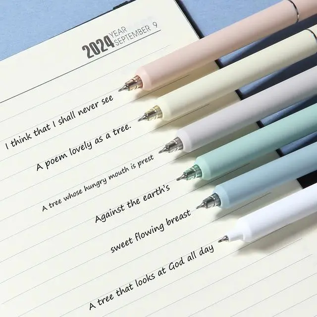 Alt view image 7 of 7 - Retractable Gel Pens, 12 Pack, Black Ink, Soft Pastel Barrel