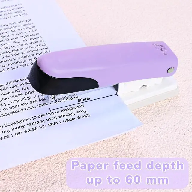 Alt view image 4 of 7 - Stapler, Desktop Metal Staplers with 2000 Standard Staples, 25 Sheet Capacity, One Finger Stapling, Jam Free, No Effort Staplers For Classroom, Office or Desk (Purple)